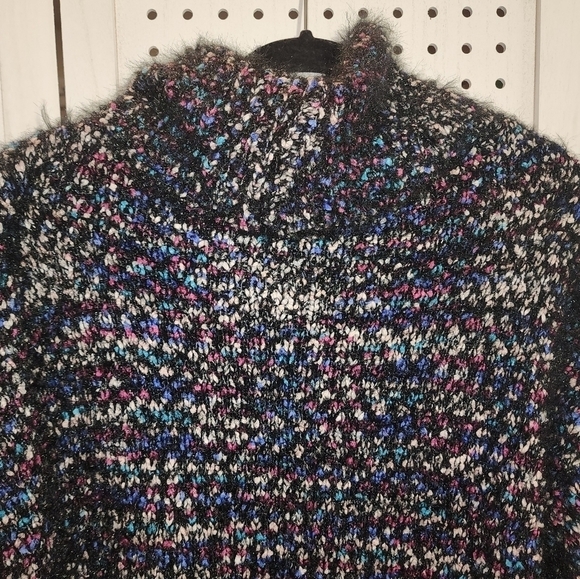 Philosophy Large Multicolor Fuzzy Cowl Turtleneck Sweater - Picture 5 of 5